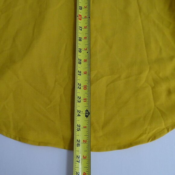 Yellow Gold Long Sleeve Collared Button Up Shirt Women Size L Casual Work - Picture 10 of 10